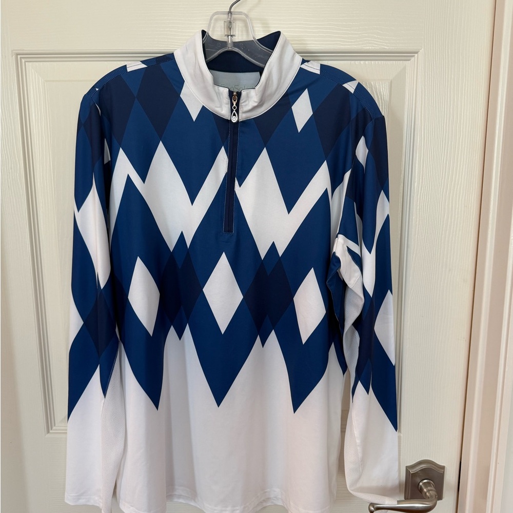 SanSoleil Blue and White Long Sleeve Top